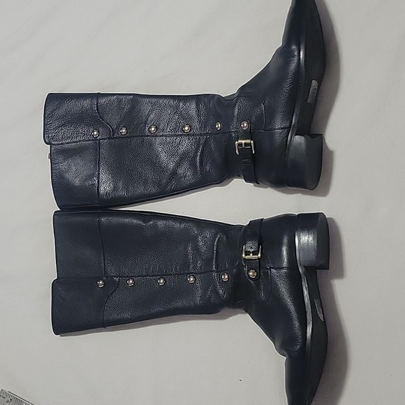 Michael Kors Studded Black Leather Tall Equestrian Boots - Size 8.5 - Picture 6 of 9